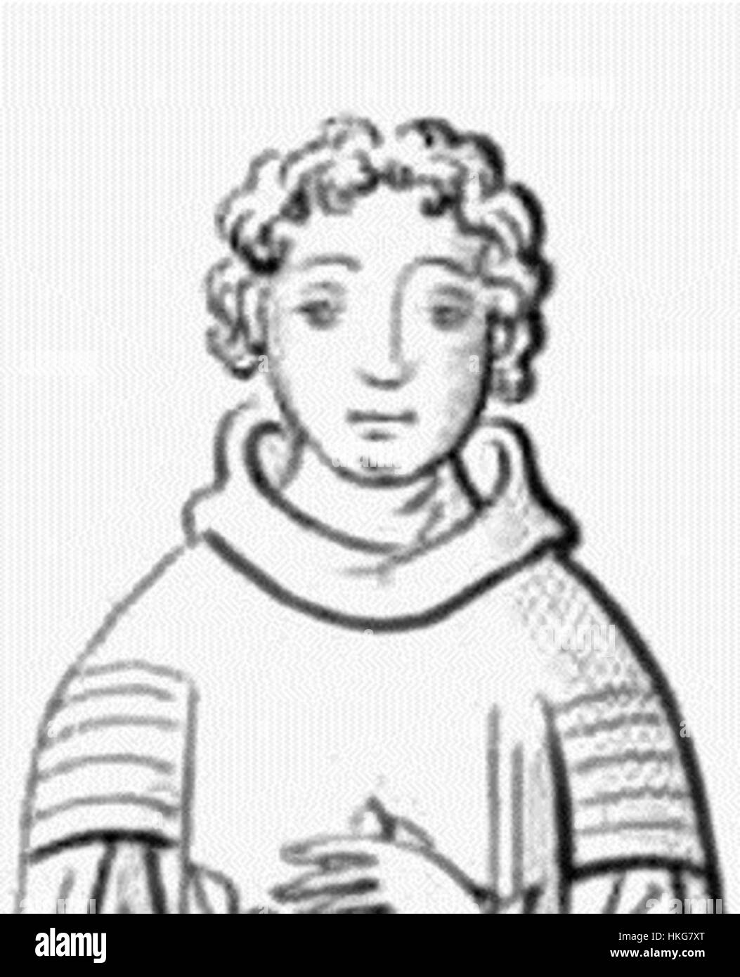 Dieses Gemälde von Karl, 6. Dauphin von Frankreich, zeigt die königliche Figur aus dem späten Mittelalter und zeigt seine edle Kleidung und sein königliches Auftreten. Stockfoto