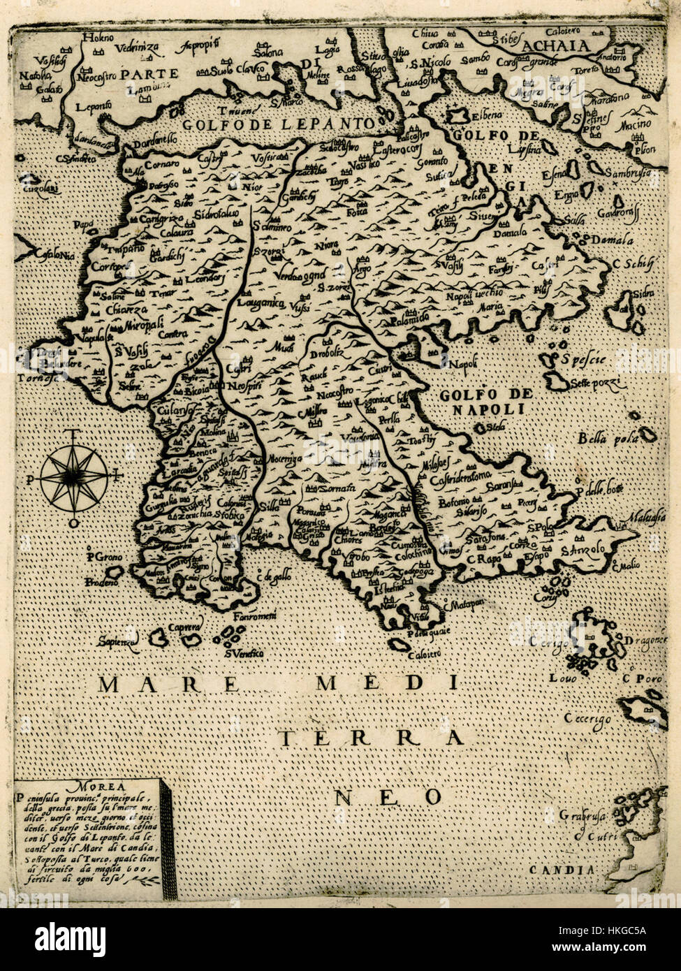 „Morea“ von Giovanni Francesco Camocio wurde 1574 erstellt und ist eine frühmoderne Karte der Peloponnesischen Halbinsel in Griechenland. Die detaillierte Gravur bietet einen historischen und geografischen Blick auf die Region während der Renaissance. Stockfoto „Morea“ von Giovanni Francesco Camocio wurde 1574 erstellt und ist eine frühmoderne Karte der Peloponnesischen Halbinsel in Griechenland. Die detaillierte Gravur bietet einen historischen und geografischen Blick auf die Region während der Renaissance. Stockfoto