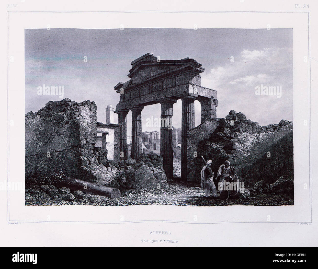 Athenes Portique d'Auguste Blouet Guillaume Abel 1831 Stockfoto