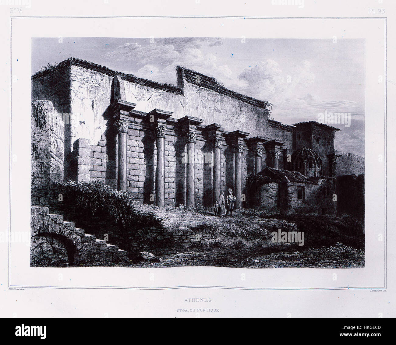 Athens Stoa Ou Portique Blouet Guillaume Abel 1831 Stockfoto