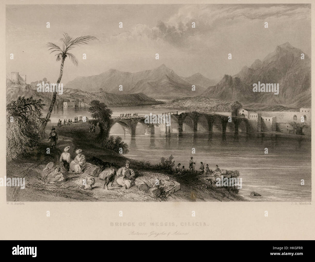 Brücke von Messis, Cilicia Carne John 1836 Stockfoto
