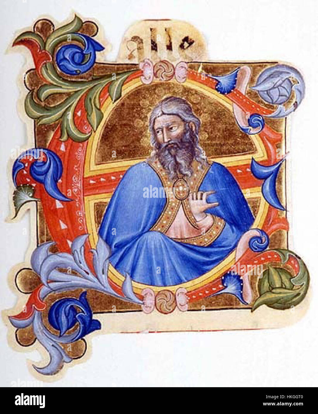 Don Silvestro dei Gherarducci schrittweise 2 für San Michele Murano A Prophet in einer anfänglichen E (Morgan Library & Museum, MS M.478, Nr. 3 (II. 7)) Stockfoto