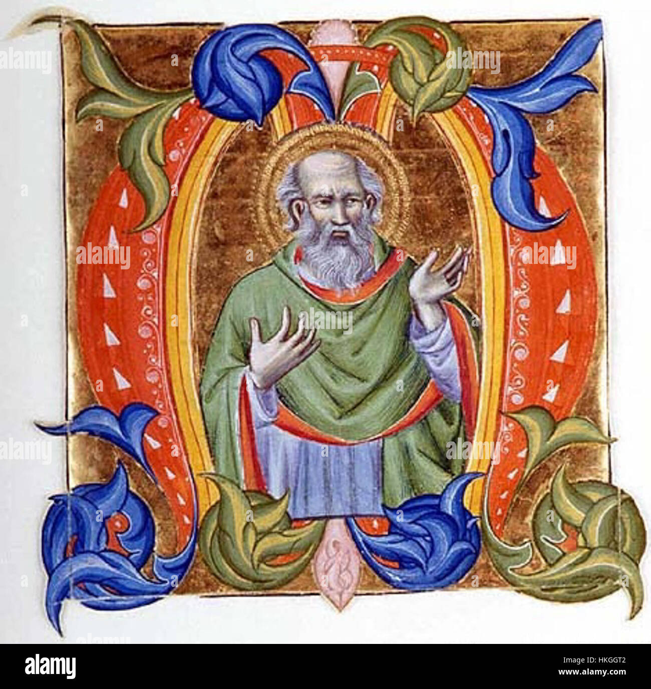 Don Silvestro dei Gherarducci schrittweise 2 für San Michele Murano A Prophet in einer anfänglichen M (Morgan Library & Museum, MS M.478, Nr. 9 (II. 10)) Stockfoto