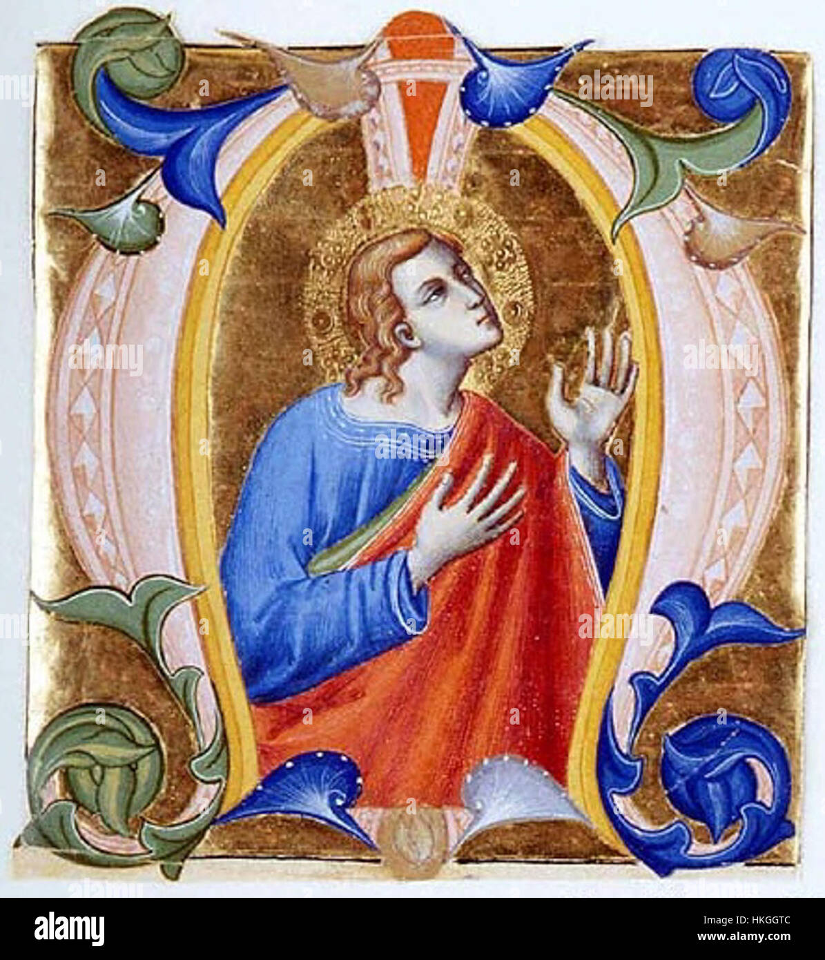 Don Silvestro dei Gherarducci schrittweise 2 für San Michele Murano A Prophet in einer anfänglichen M (Morgan Library & Museum, MS M.478, Nr. 8 (II.40)) Stockfoto