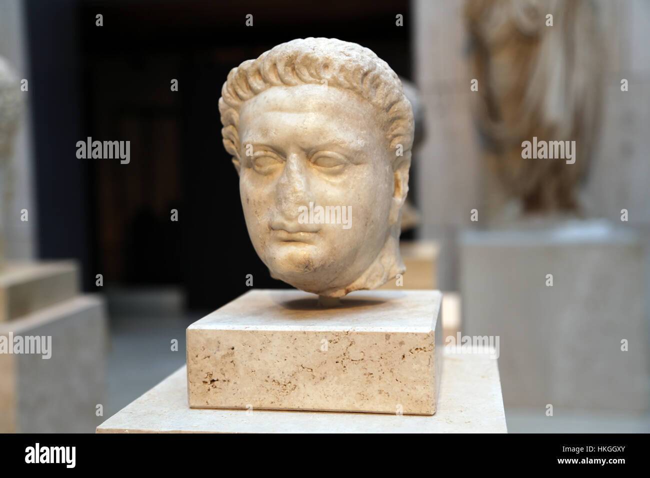 Römischer Kaiser Domitian, 81 bis 96. Marmor. 88-96. Italica (Santiponce, Sevilla)-Spanien. Flavian Dynastie Stockfoto