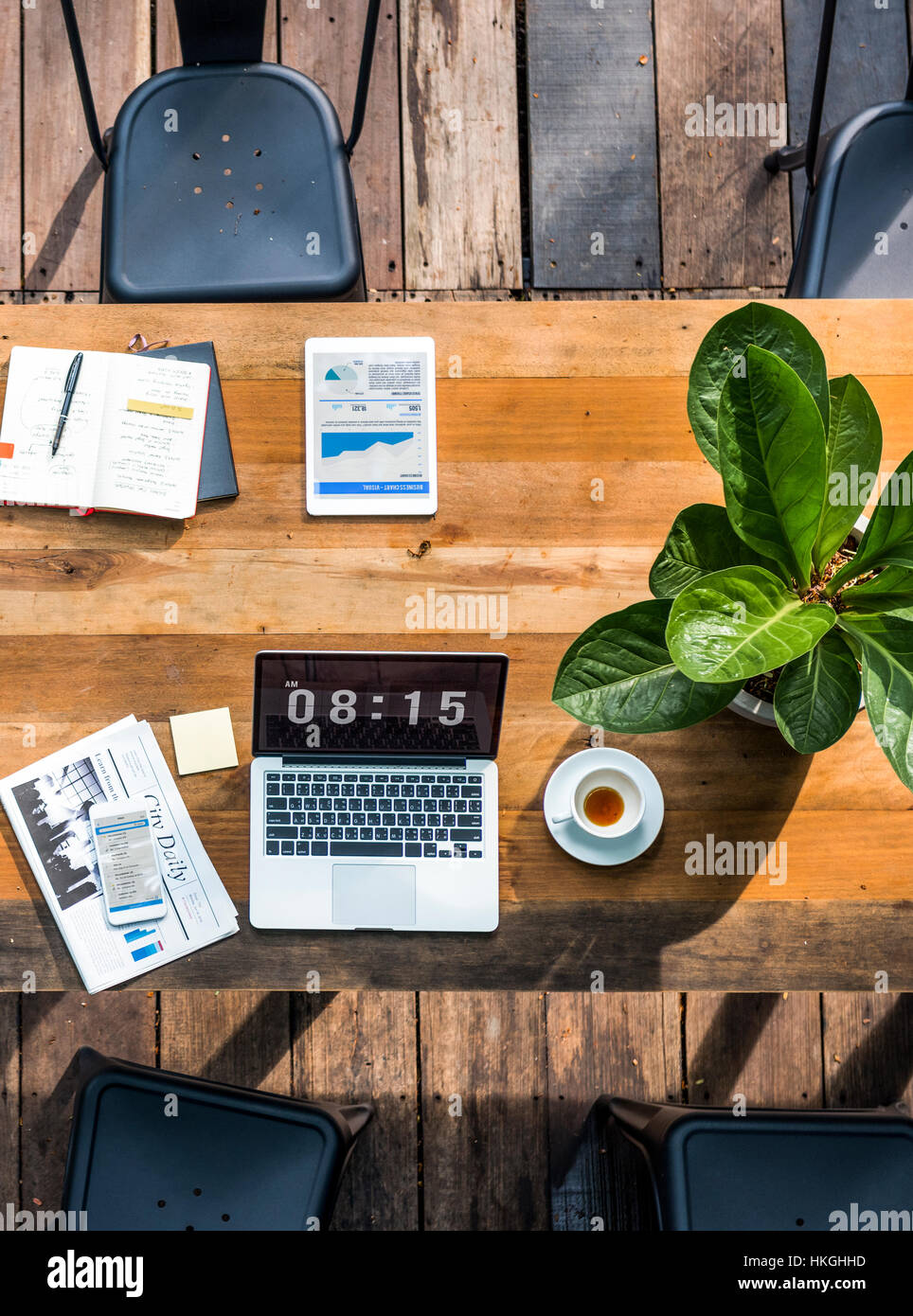 Digital Laptop funktioniert Global Business-Konzept Stockfoto