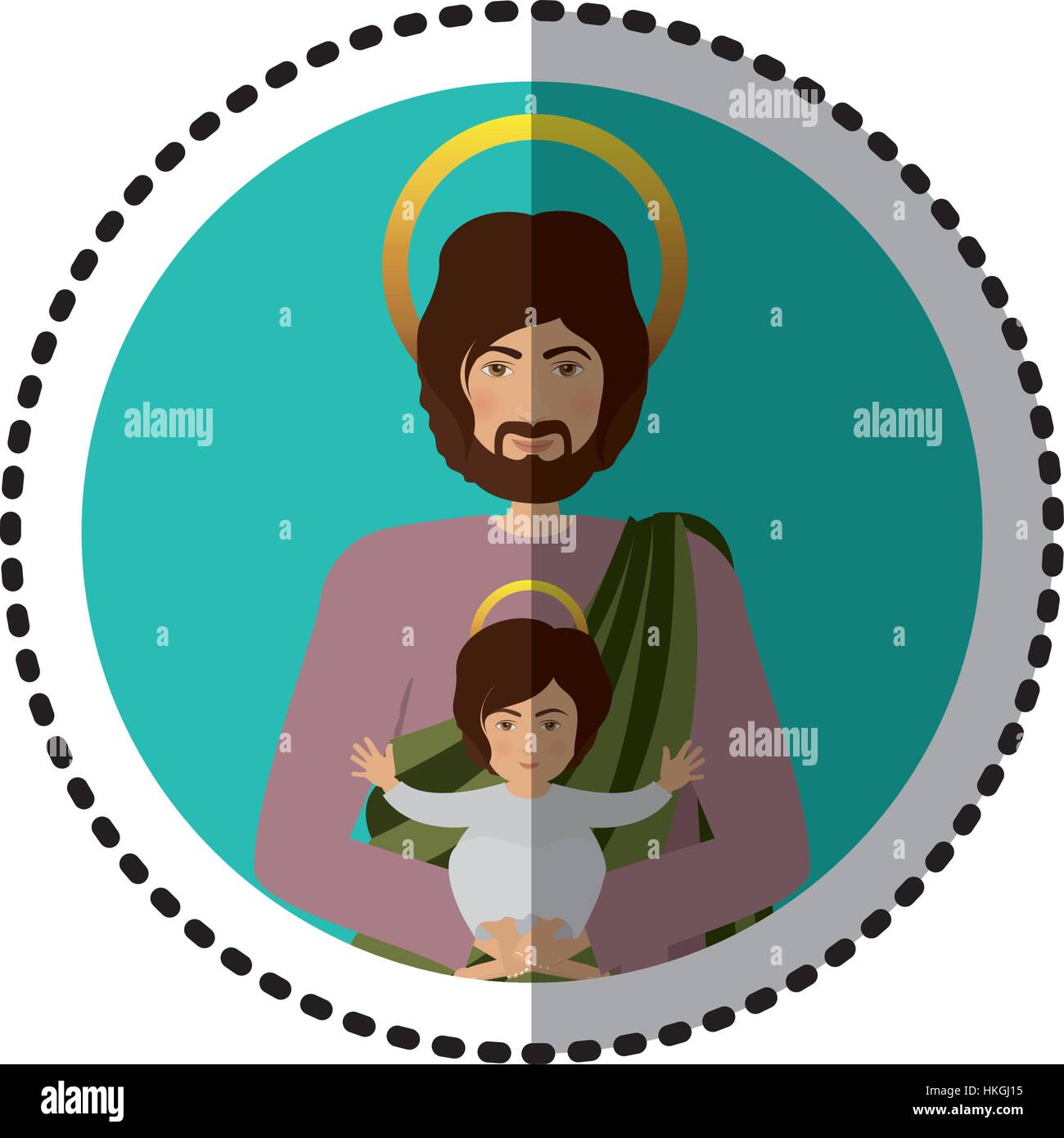 Heiliger Joseph Christentum Symbol Vektor Illustration Grafik-design Stock Vektor