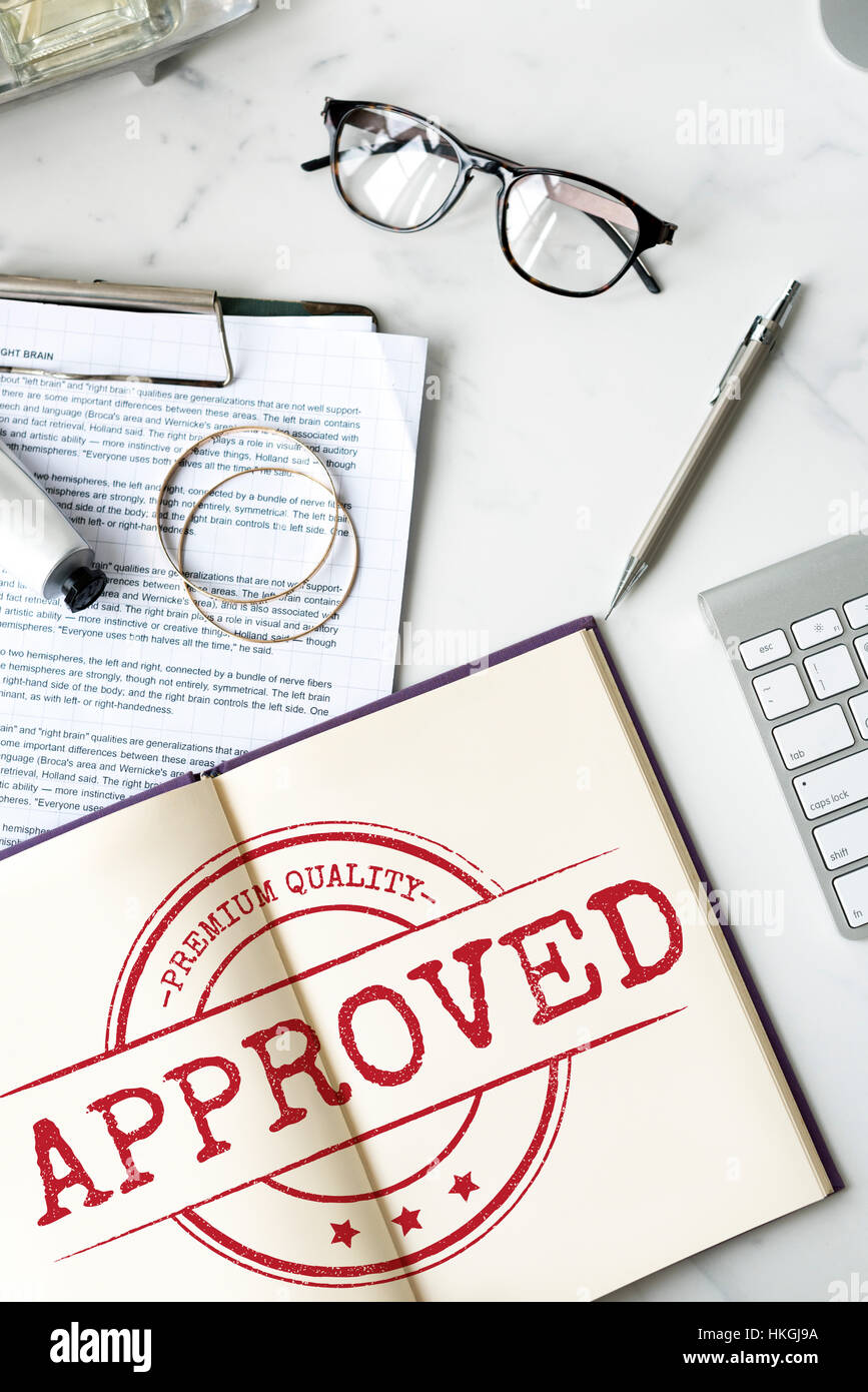 Zugelassenen zertifizierten Geschäftskonzept Stempel Stockfoto