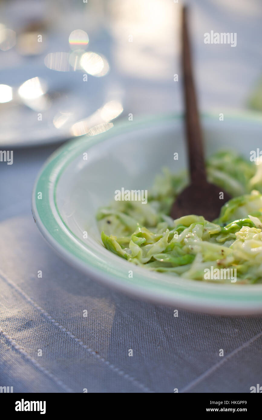 Schüssel mit frischen Krautsalat. gesundes Essen, roh, Essen, Essen. Stockfoto