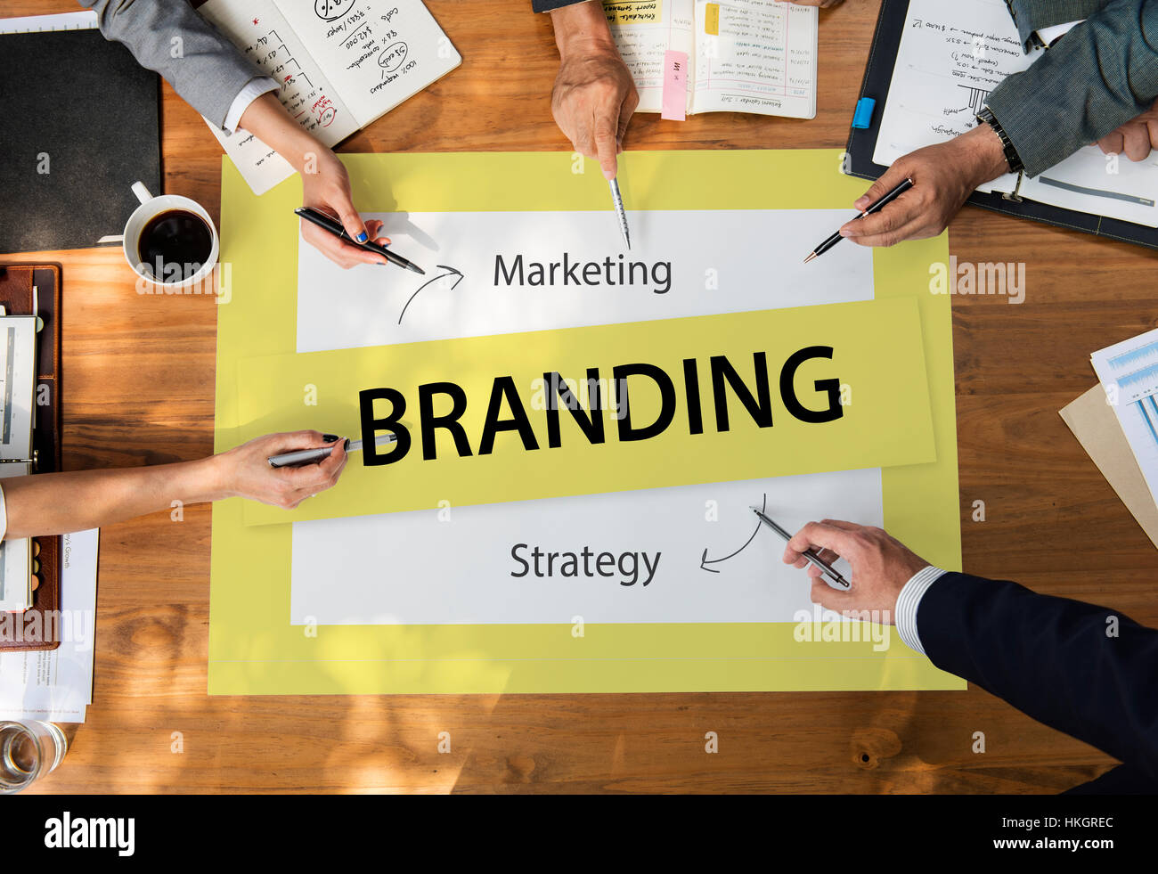 Branding, Marketing-Strategie Ideen Konzept Stockfoto