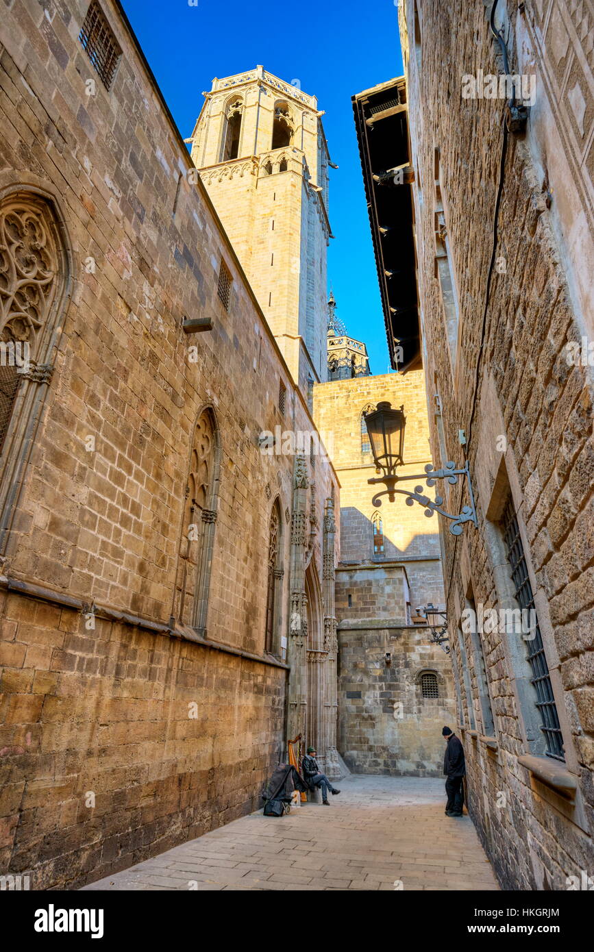 Kathedrale von Barcelona, Barri Ghotic Viertel, Katalonien, Spanien Stockfoto