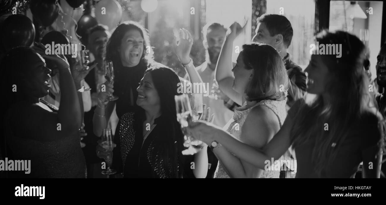 Partypeople Feier Getränke Cheers Glück Konzept Stockfoto