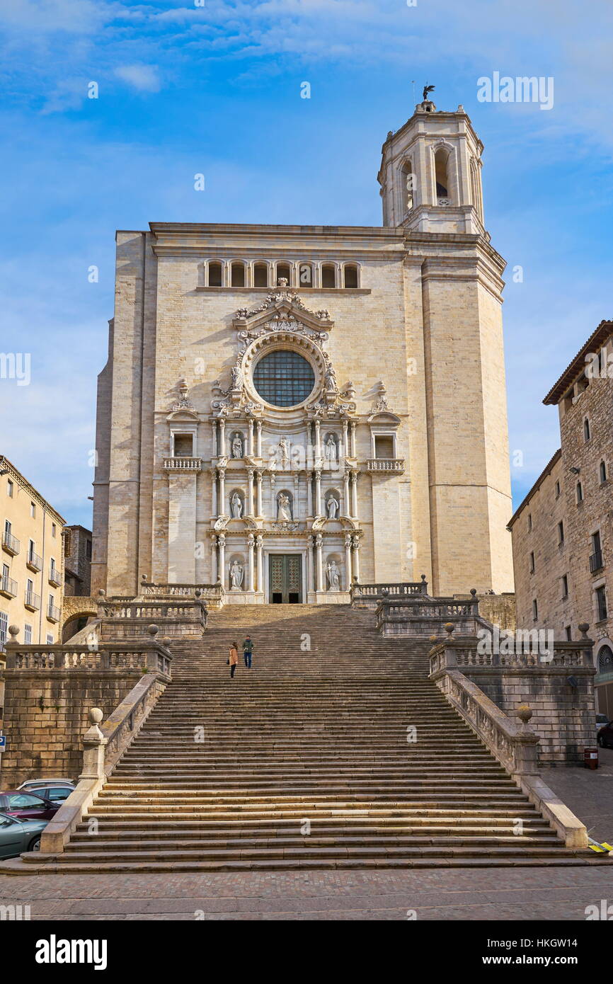 Girona Cathedral, Katalonien, Spanien Stockfoto