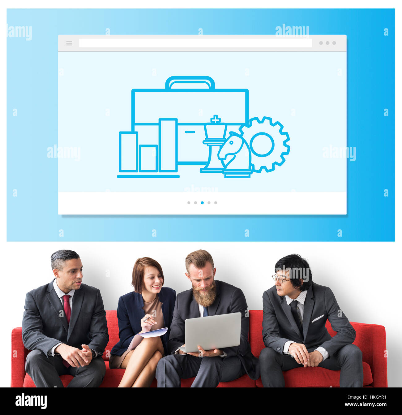 Strategie-Ritter Diagrammsymbol Konzept Stockfoto