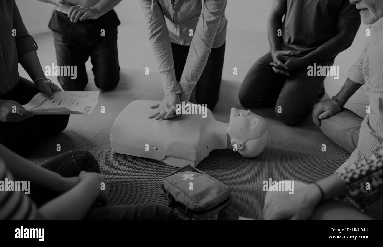 CPR-erste-Hilfe-Trainingskonzept Stockfoto