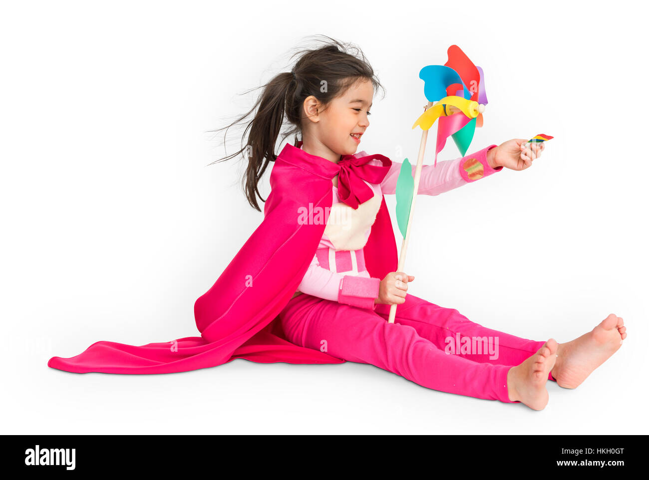 Superheld Mädchen Kind Kind Inspiration Konzept Stockfoto