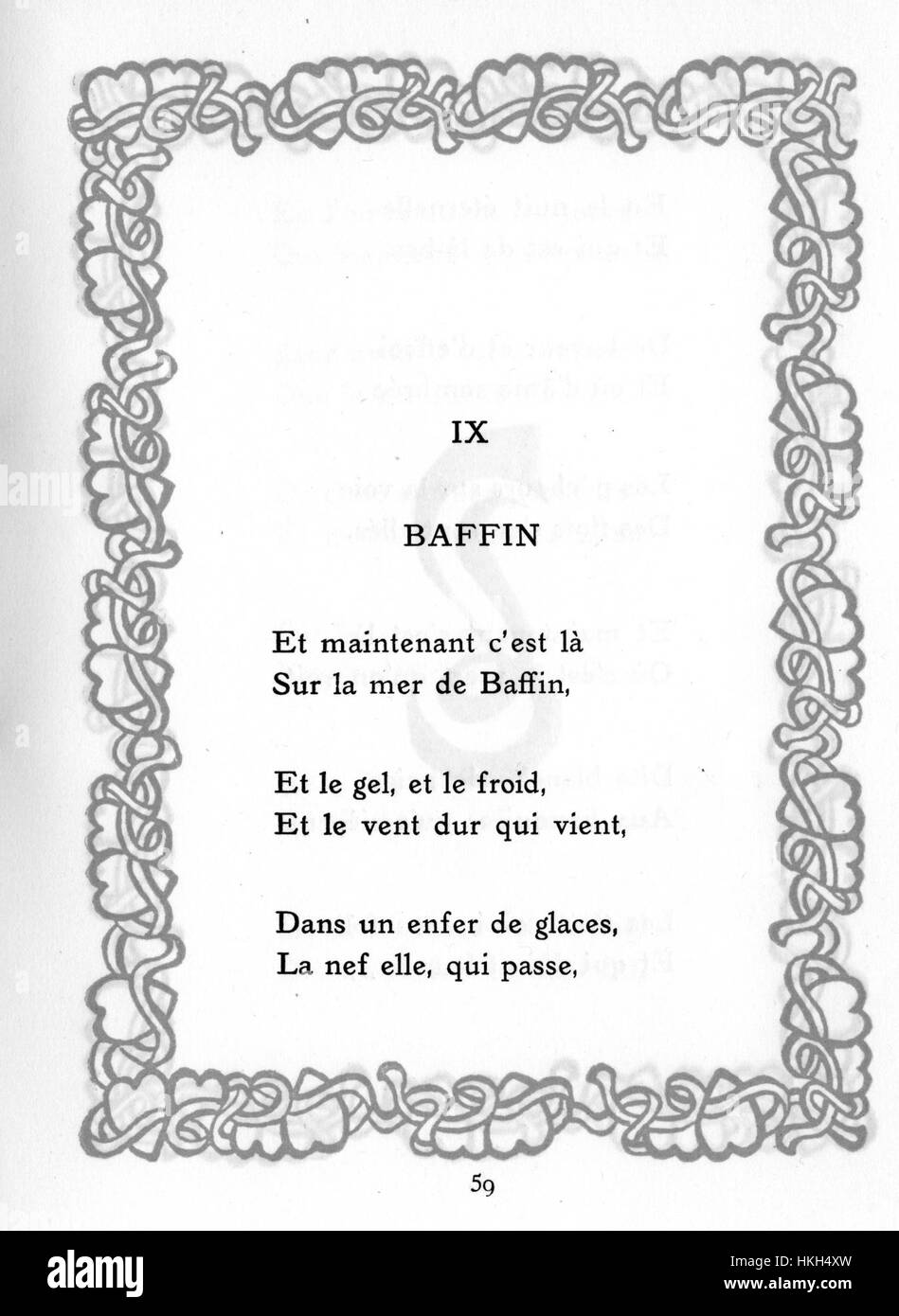 „Baffin partie 1“ ist ein historisches Kunstwerk, das die Region von Baffin darstellt und wahrscheinlich Szenen aus der arktischen Erkundung illustriert. Das Gemälde fängt die rauen, weitläufigen Landschaften ein, die typisch für die kanadische Arktis sind. Stockfoto