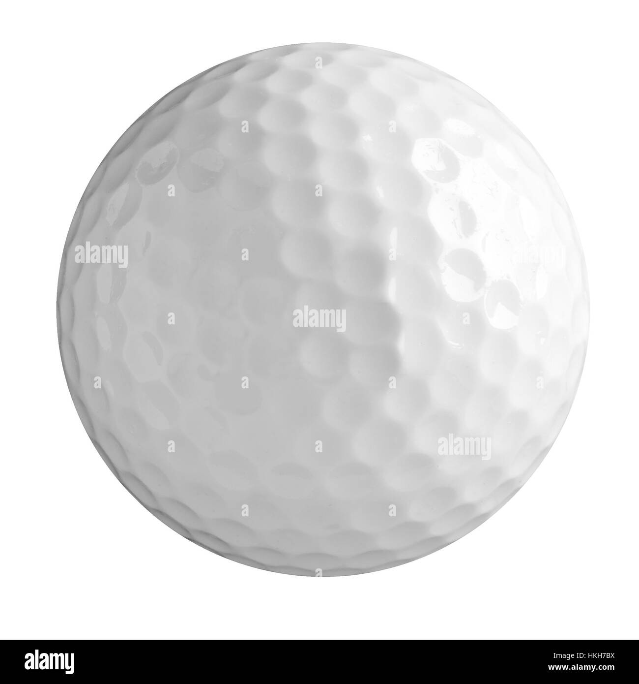 Weiße Golfball auf weißem Hintergrund Stockfoto