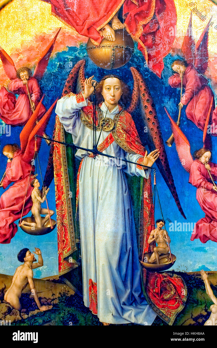 Die letzten Jugement von Rogier Van Der Weyden in der Hospices de Beaune, Burgund Stockfoto