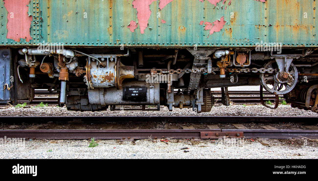 Reihe von unglaublich schön, verlassenen, rustikale Züge. Stockfoto
