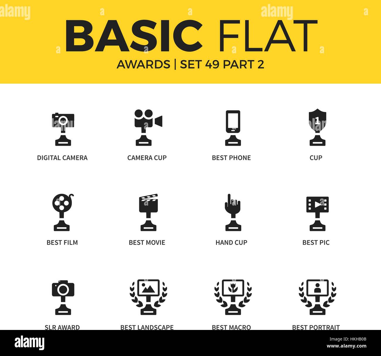 Basis-Set von video Awards icons Stock Vektor