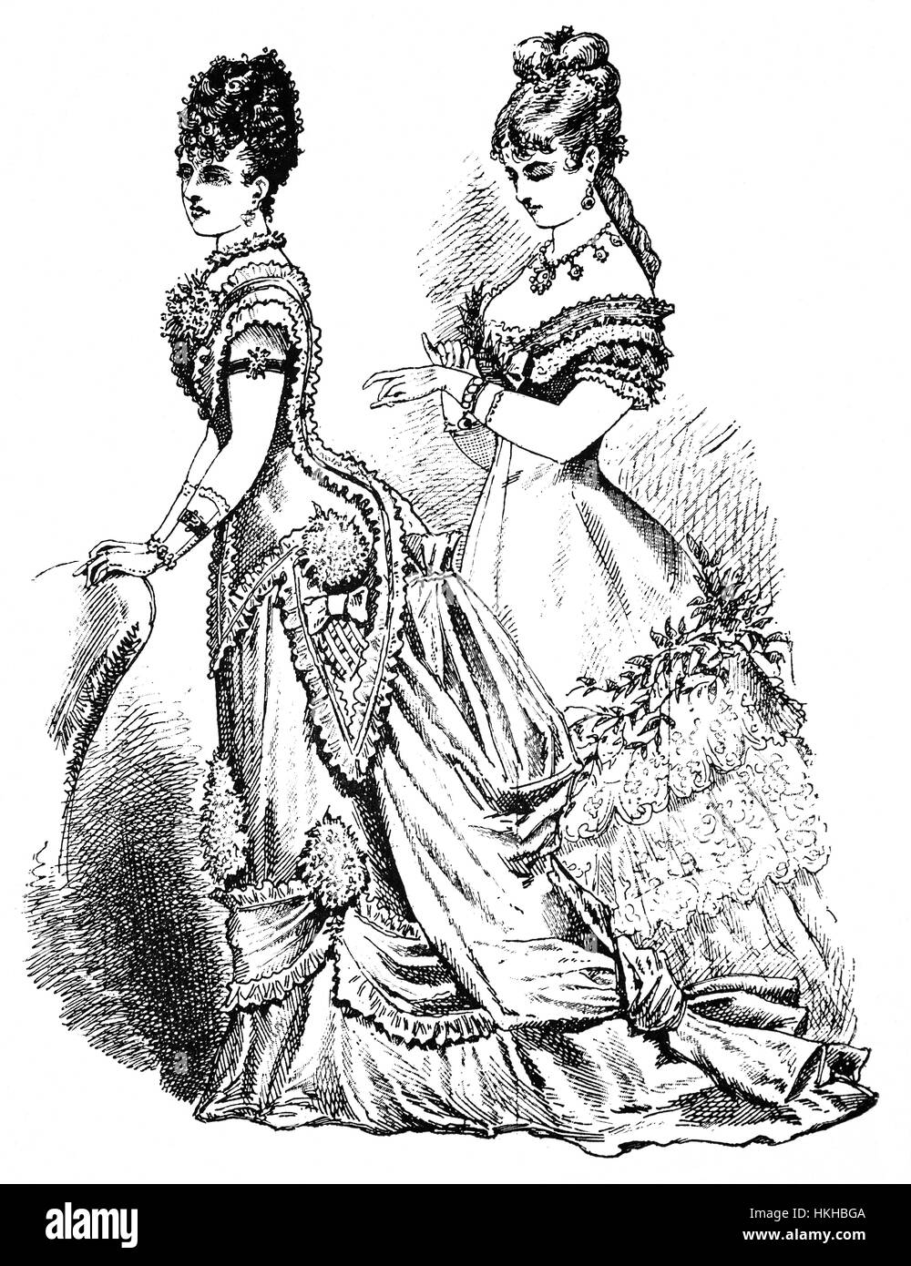 1879: Frauen Mode, New York City, Vereinigte Staaten von Amerika Stockfoto