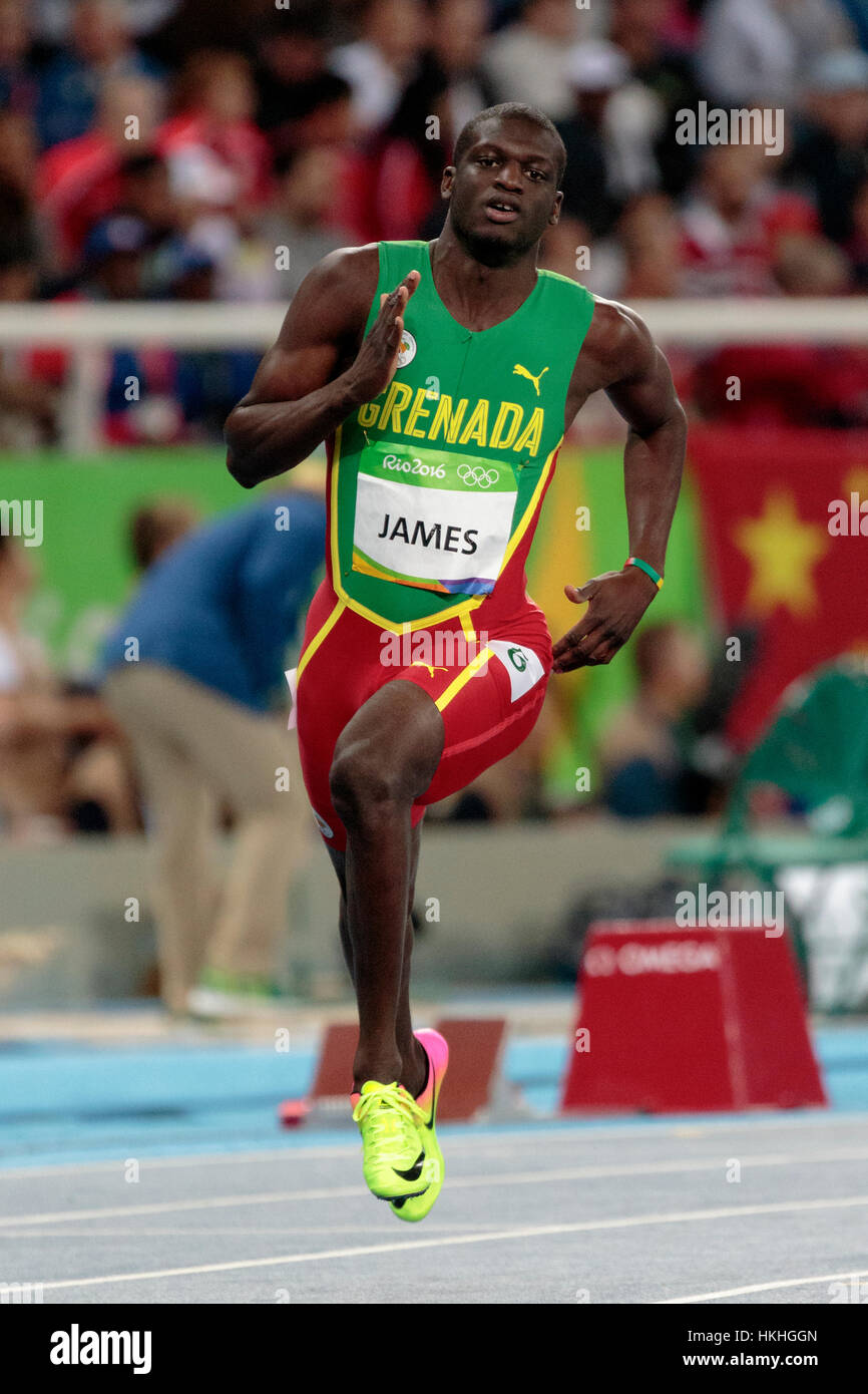 Rio De Janeiro, Brasilien. 12. August 2016.  Leichtathletik, Kirani James (GRN) im Wettbewerb der Männer 400m Vorlauf bei den Olympischen Sommerspielen 2016. © Paul J. S Stockfoto