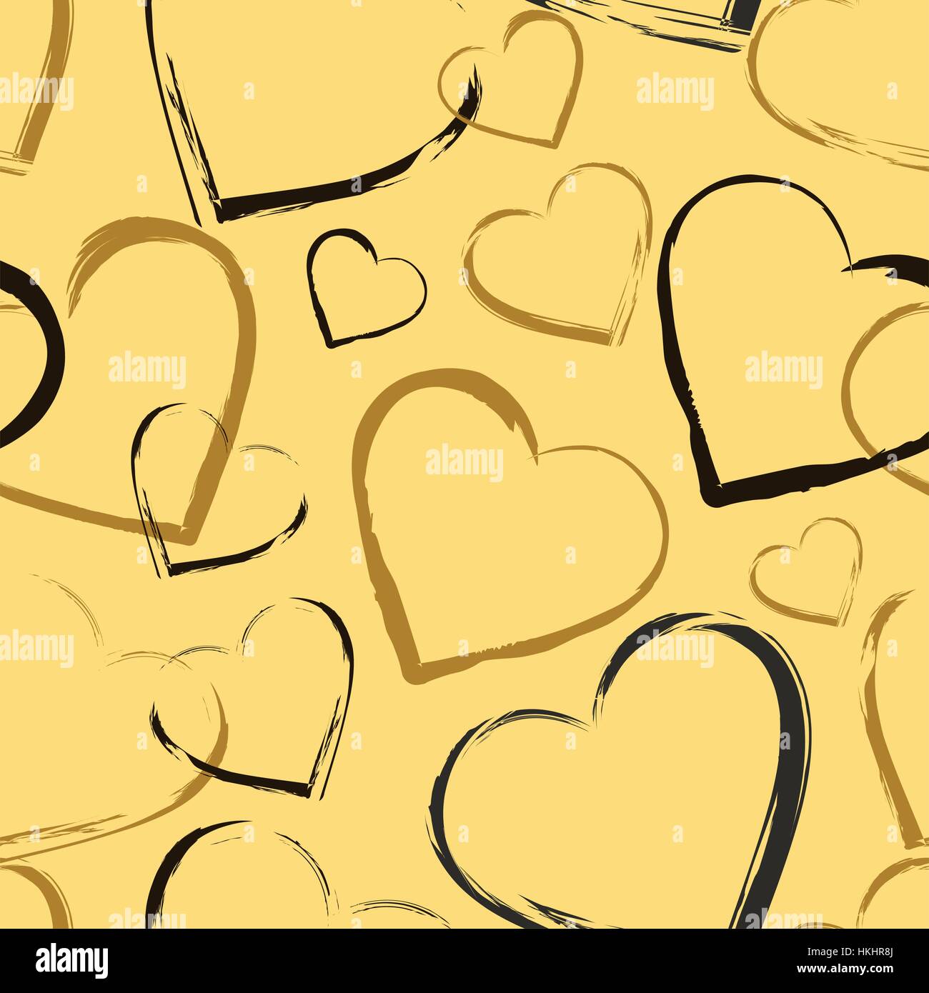 Goldene Musterdesign mit Herzen Stock Vektor