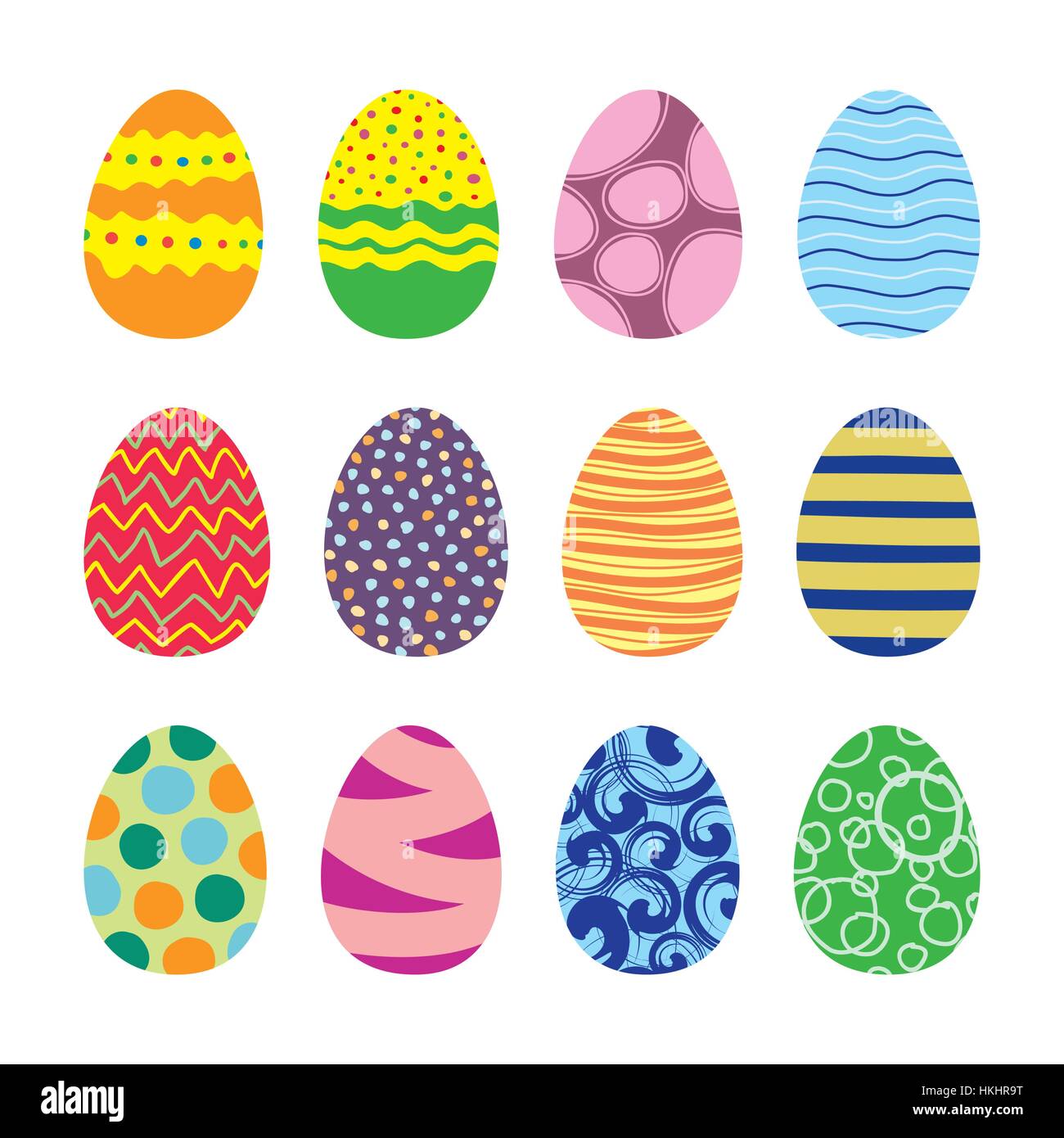 Ostern Eiern Vector Icons Set Stock Vektor