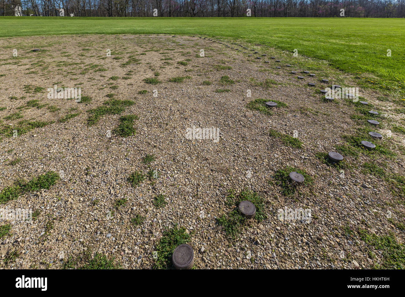 Eines der identifizierten Struktur Standorte der Mound City Group, wo eine Zivilisation der frühen amerikanischen Indianer etwa 2.000 Jahren florierte im Überblick Stockfoto