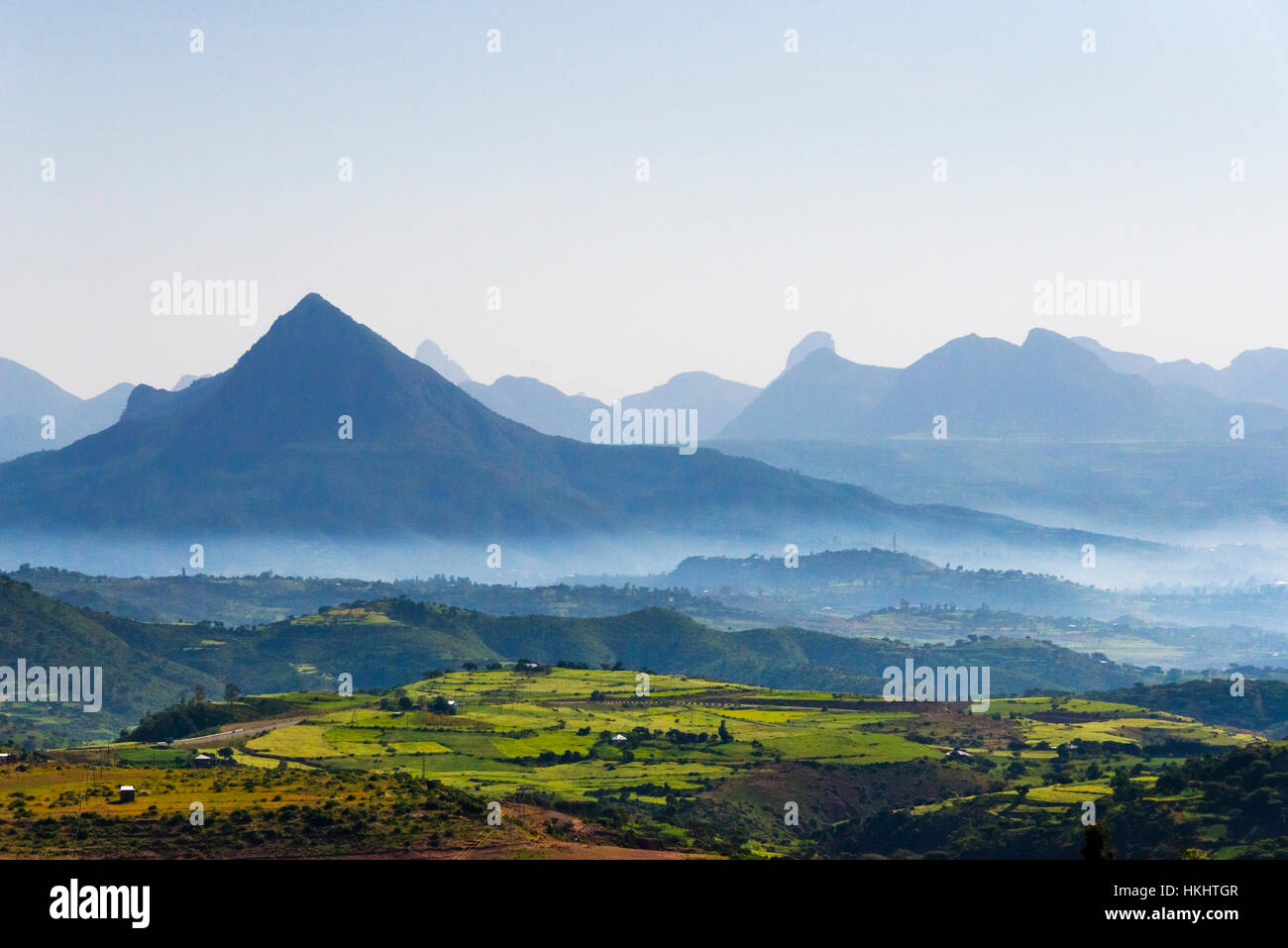 Landschaft des Gebirges, Tigray Region, Äthiopien Stockfoto