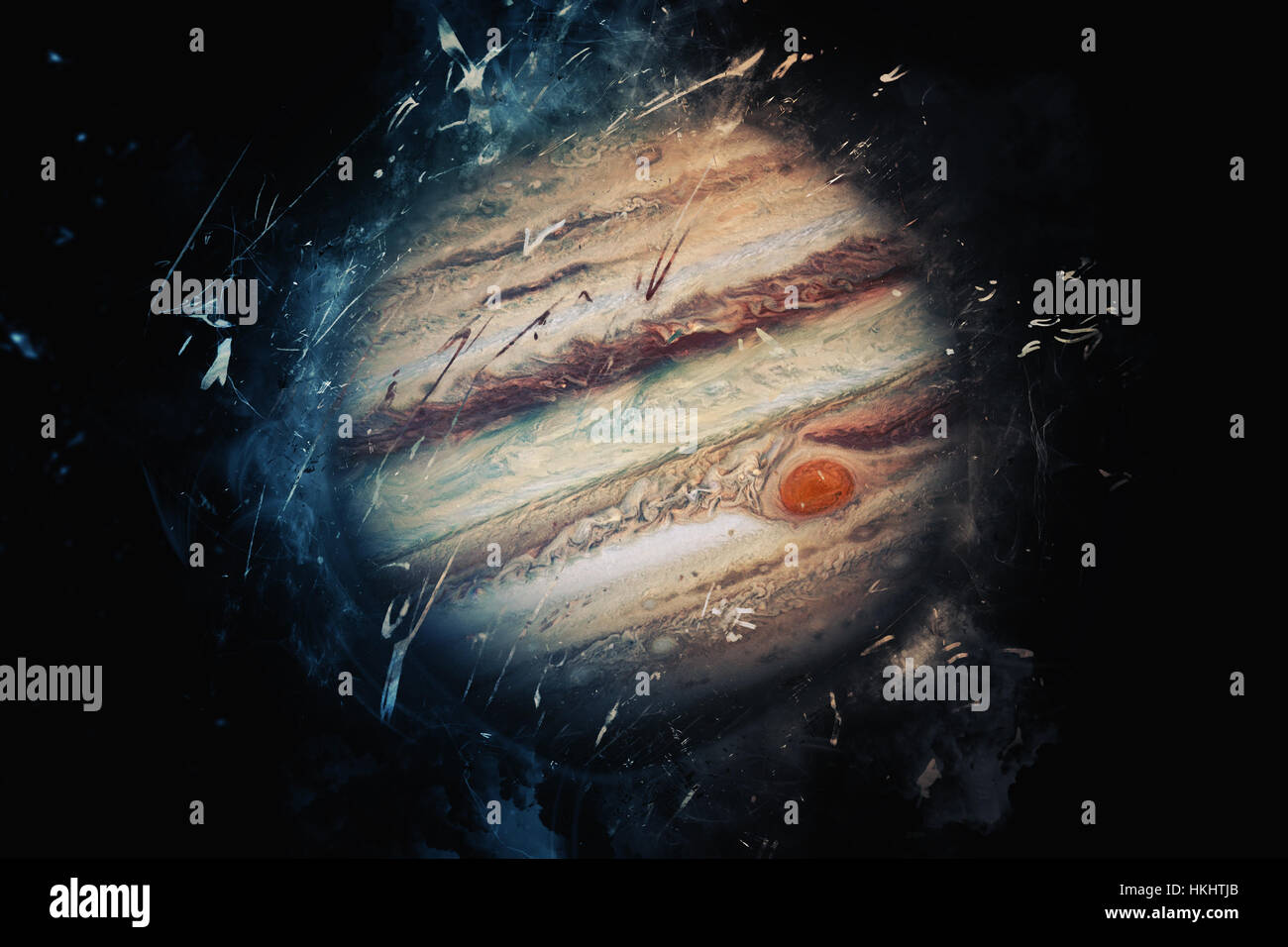 Planet-Kunst - Jupiter. Science Fiction Kunst. Solar-System. Elemente dieses Bildes, eingerichtet von der NASA Stockfoto
