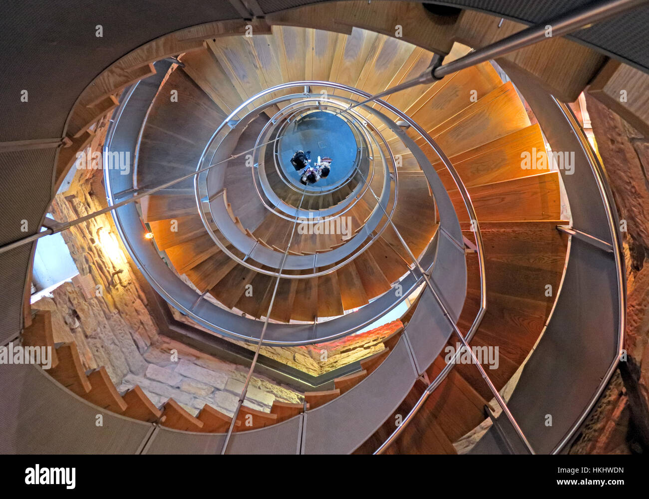 The Lighthouse Helical Staircase, 11 Mitchell LN, Glasgow, Schottland, Vereinigtes Königreich, G1 3NU Stockfoto
