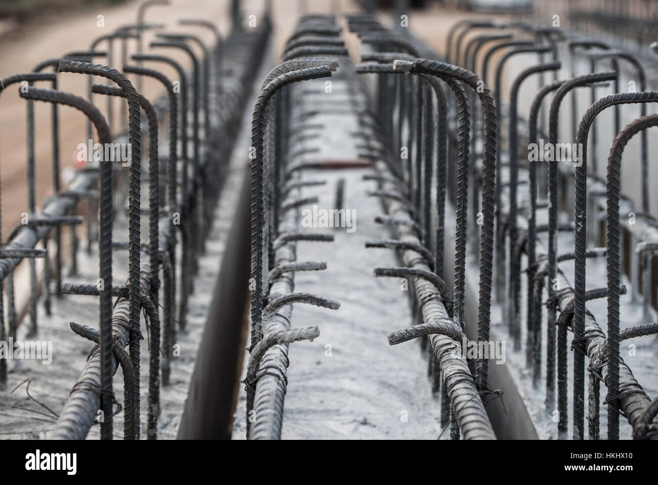 Metallverstärkung in Baustelle Stockfoto