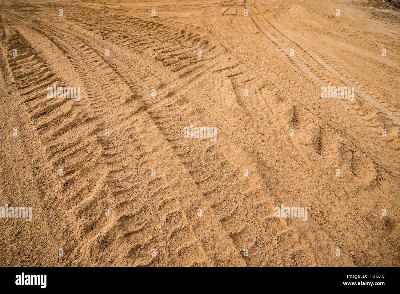 Rad-Schiene auf dem sand Stockfoto