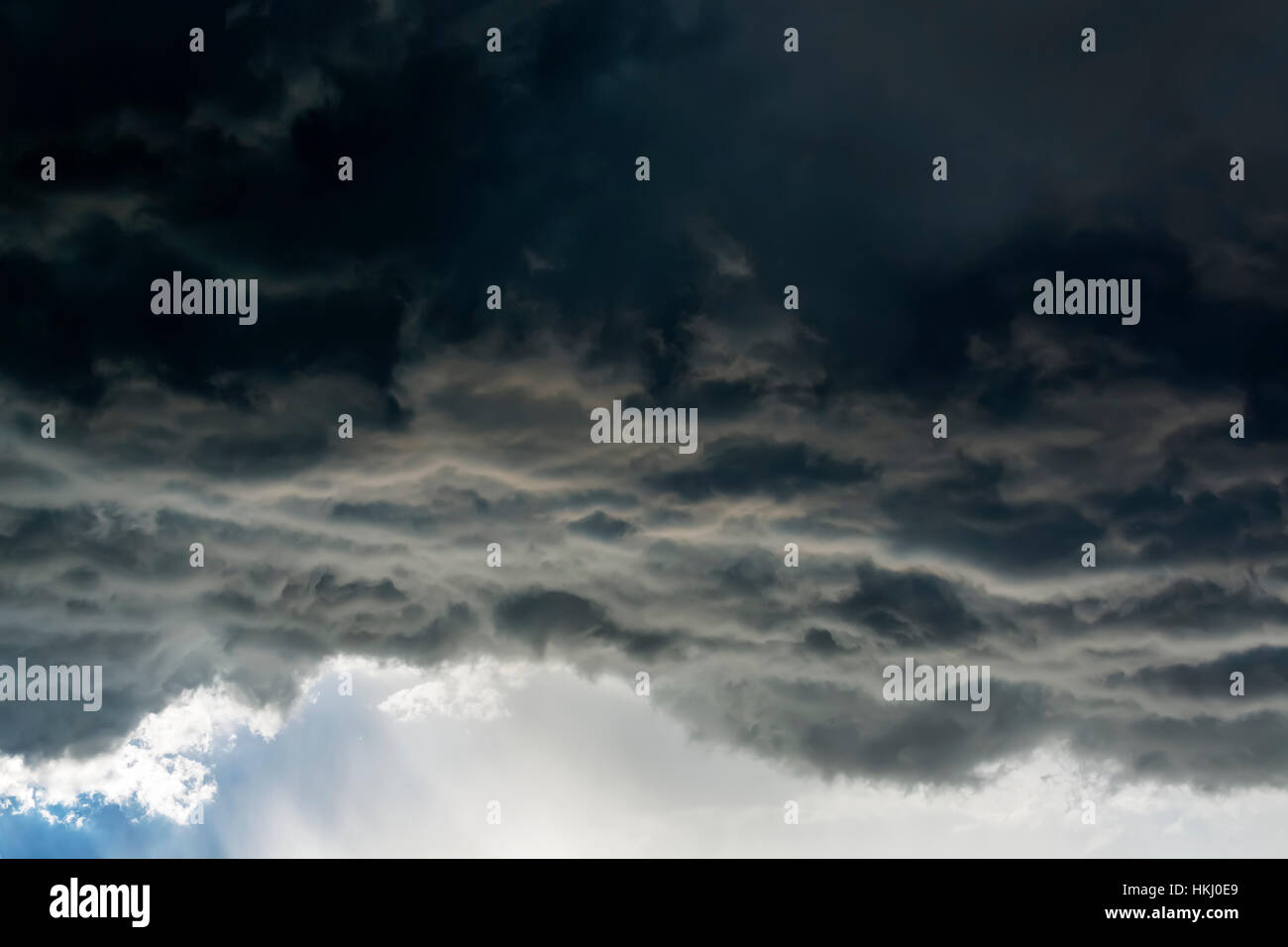 Dramatische dunkle Gewitterwolke Front mit Regen herab; Calgary, Alberta, Kanada Stockfoto