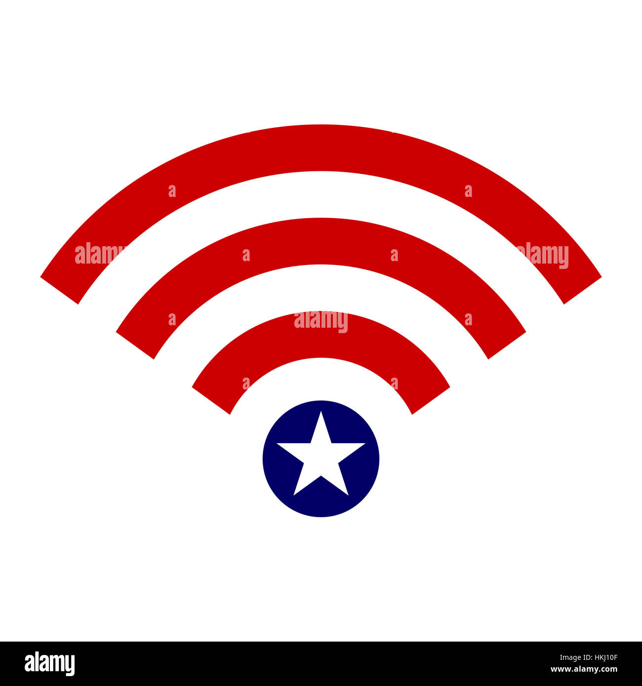 WiFi-Symbol Symbol USA Flagge Concept Illustration Stockfoto