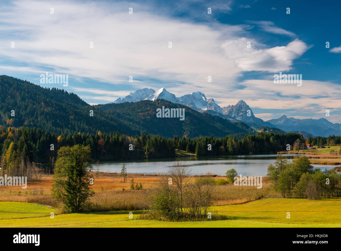 Geroldsee, Karwendel, Krün, Mittenwald, Werdenfelser Land, Oberbayern, Bayern, Deutschland Stockfoto