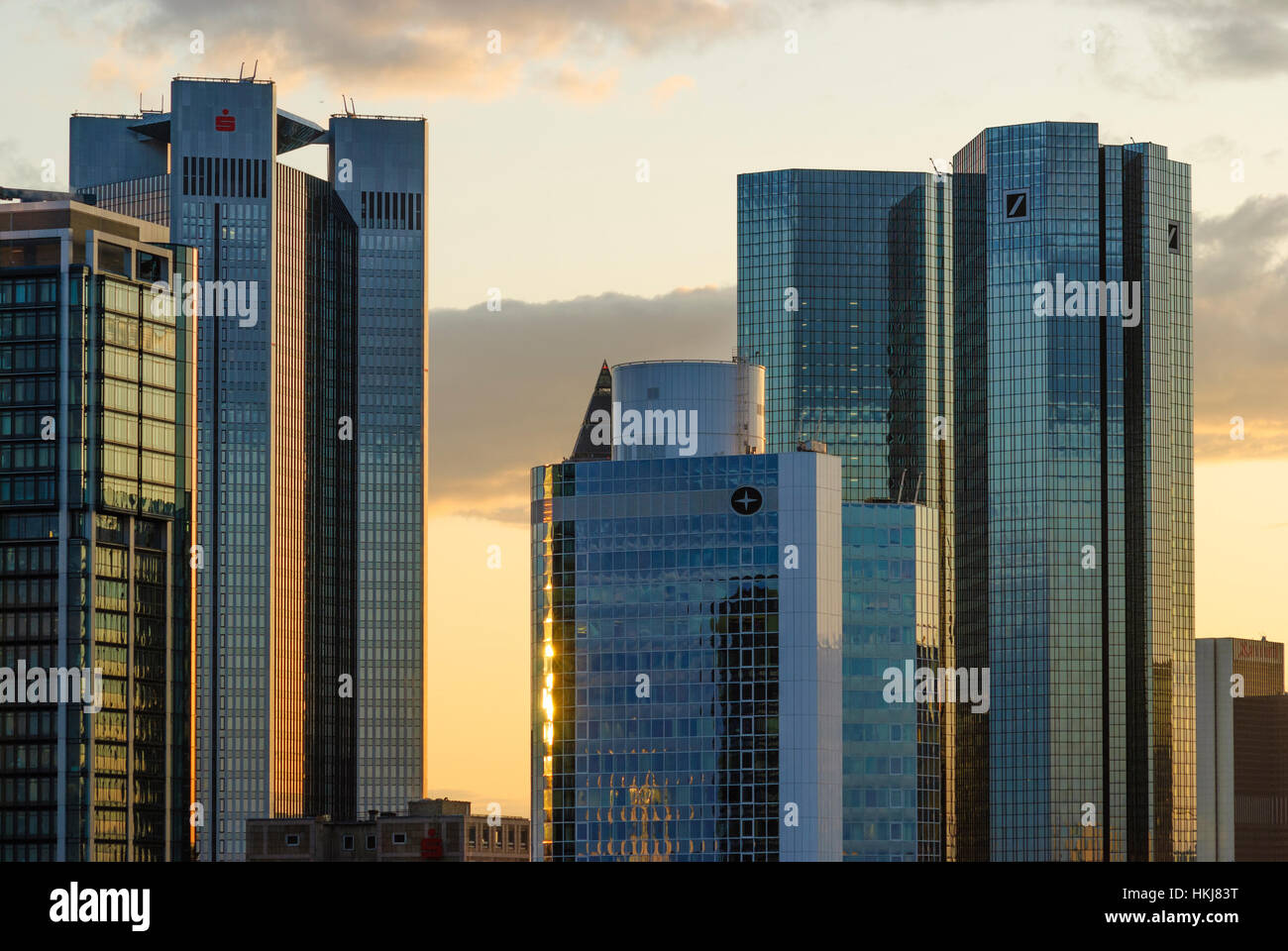 Frankfurt Am Main: hoch steigt der Banken, Zeil, Hessen, Hessen, Deutschland Stockfoto
