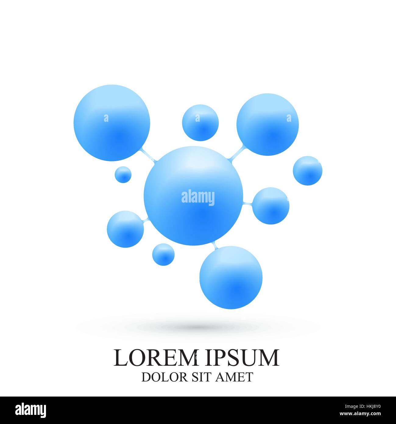 3D Logo Symbol Dna und Molekül. Vektor-Logo Vorlage für Medizin, Wissenschaft, Technik, Chemie, Biotechnologie. Stock Vektor