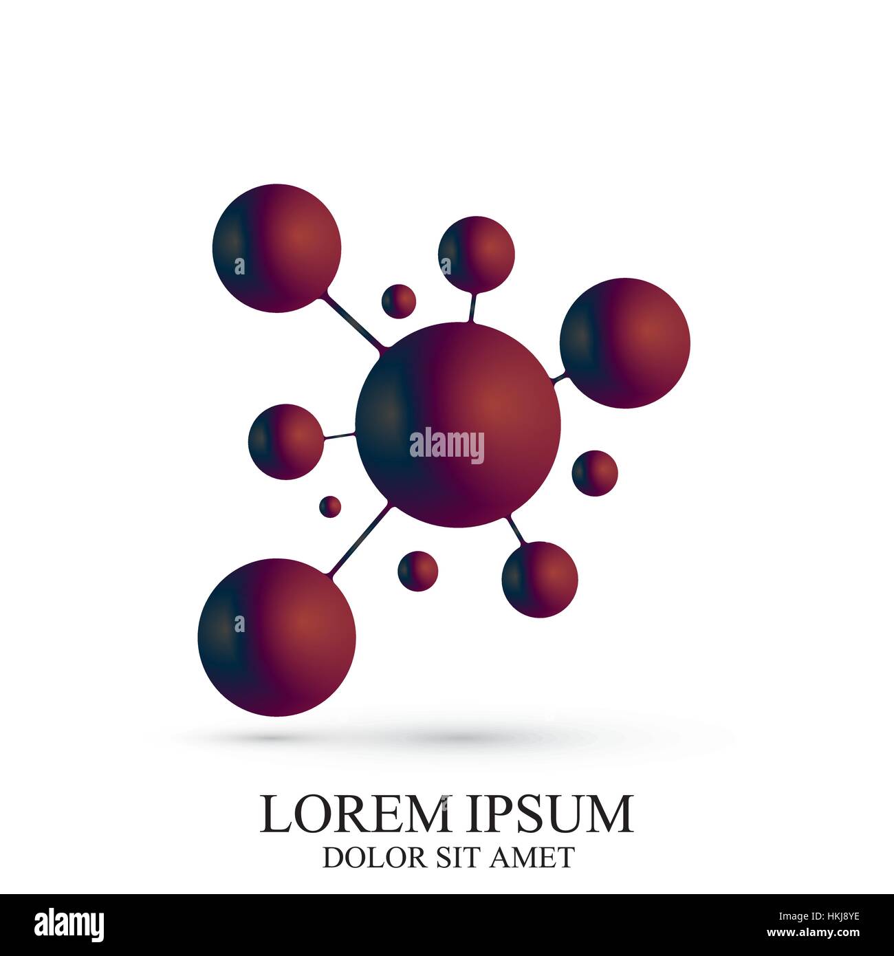 3D Logo Symbol Dna und Molekül. Vektor-Logo Vorlage für Medizin, Wissenschaft, Technik, Chemie, Biotechnologie. Stock Vektor