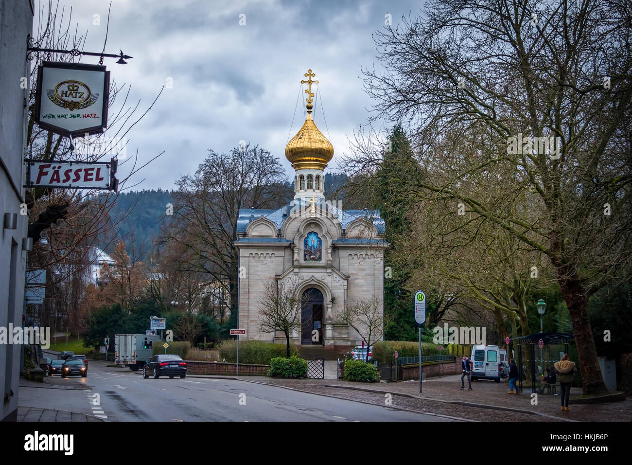 Die russische Kirche in Baden-Baden Stockfoto