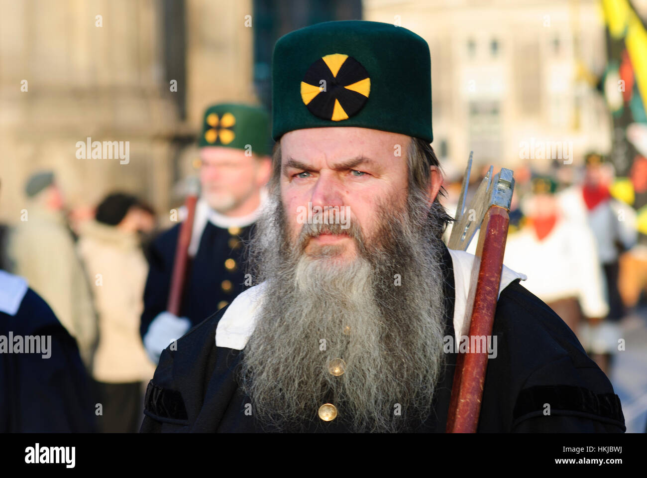 Dresden: Die Bergparade in historischen Uniformen zum Advent, Sachsen, Sachsen, Deutschland Stockfoto