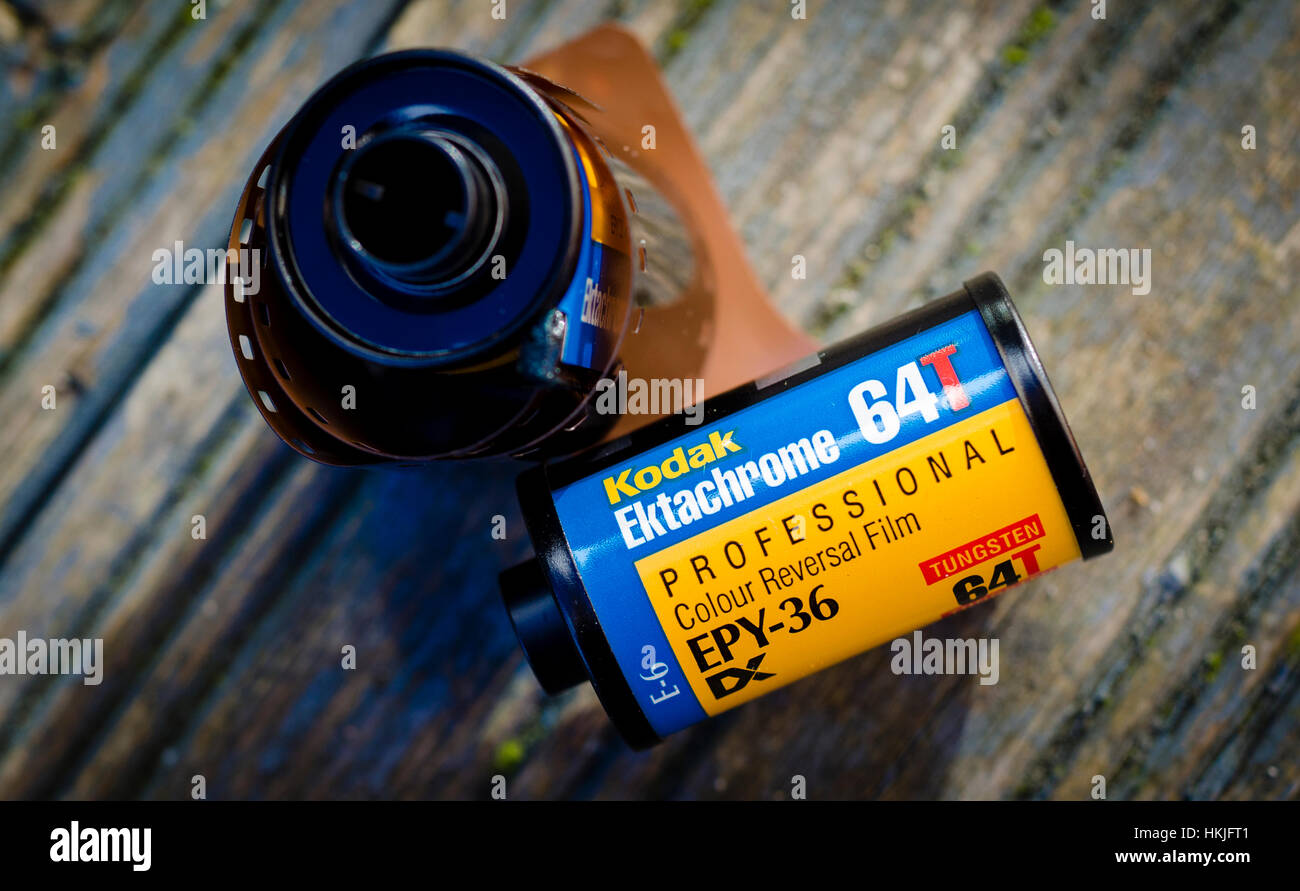 Kodak Ektachrome 35mm Transparentfolien Stockfoto