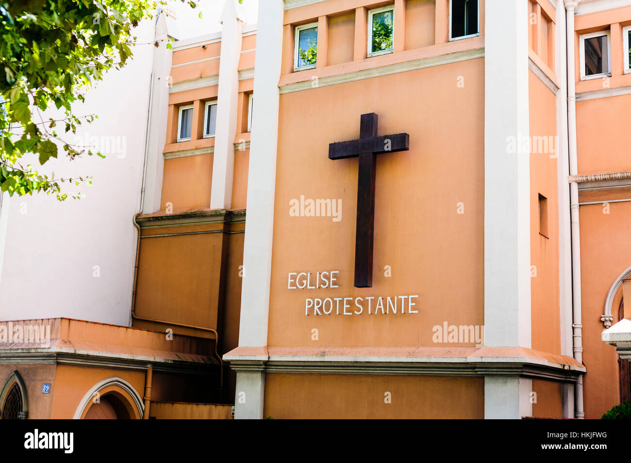 "Eglise Protestante" evangelische Kirche in Cannes, Frankreich Stockfoto