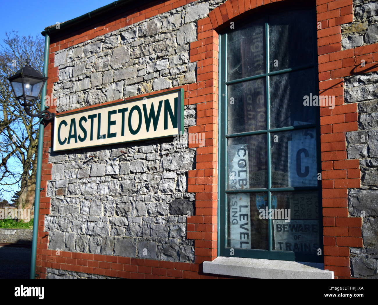 Castletown Railway Station Zeichen, Isle Of Man Stockfoto