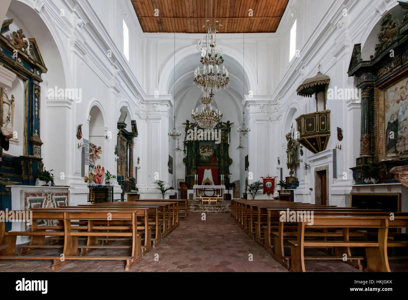 Die Kirche der Verkündigung Forza d'Agro Sizilien wie in der Pate enthalten Stockfoto