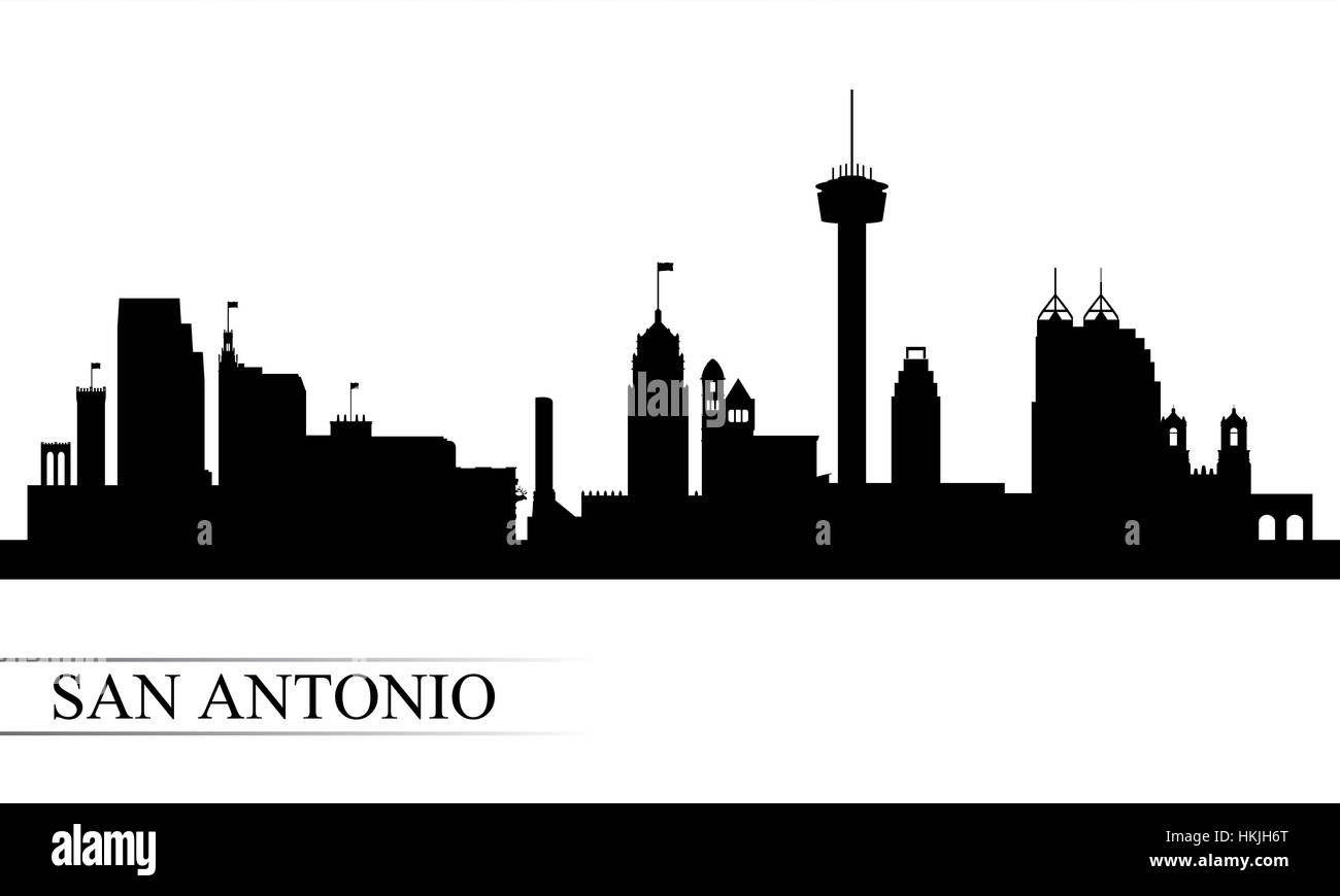 San Antonio Skyline der Stadt Silhouette Hintergrund Stockfoto