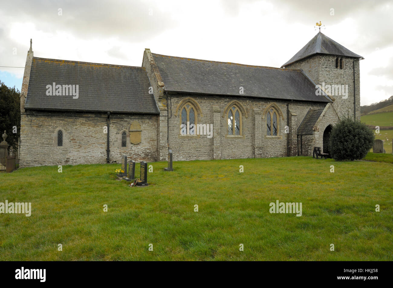 Llandewi'r Cwm Kirche Stockfoto