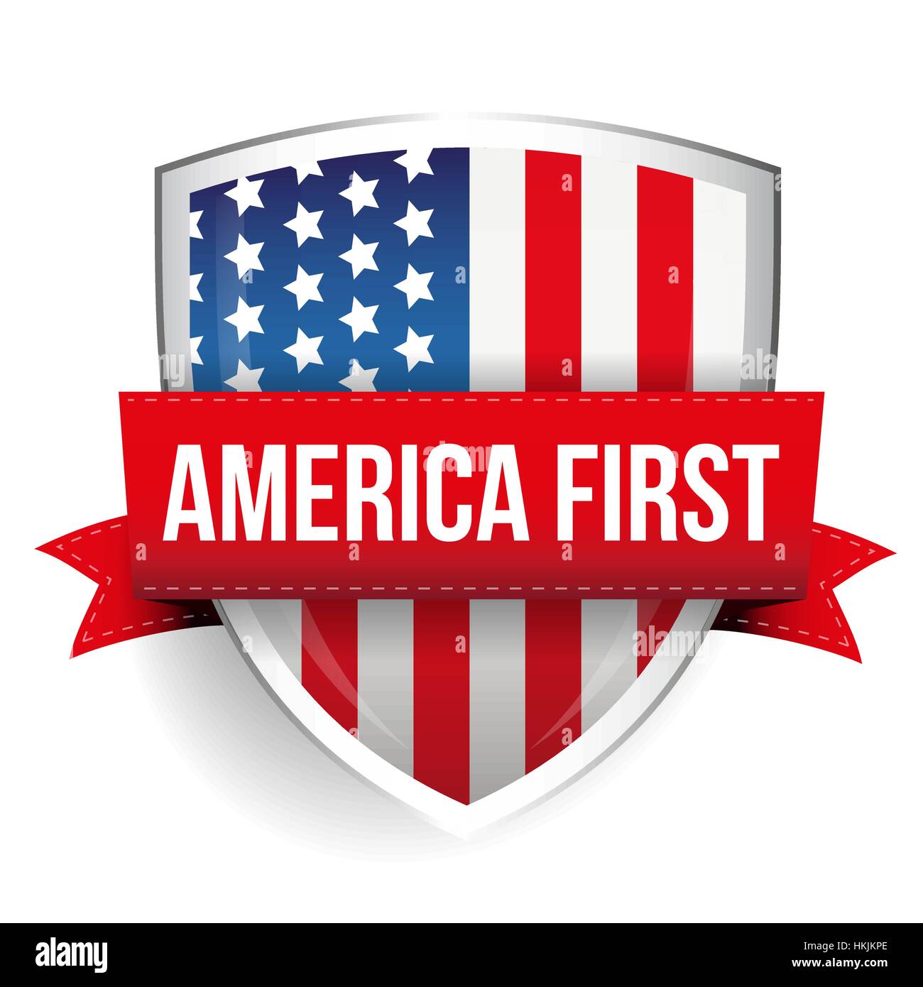 Amerika erste Schild mit USA-Flagge Stock Vektor